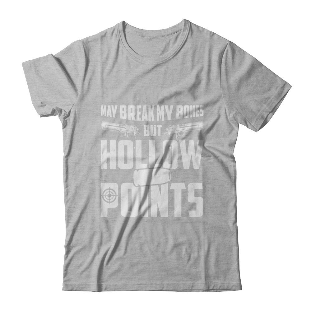 Gun Sticks And Stones Hollow Points-T-Shirt & Hoodie-Premium T-Shirt-Heather Gray