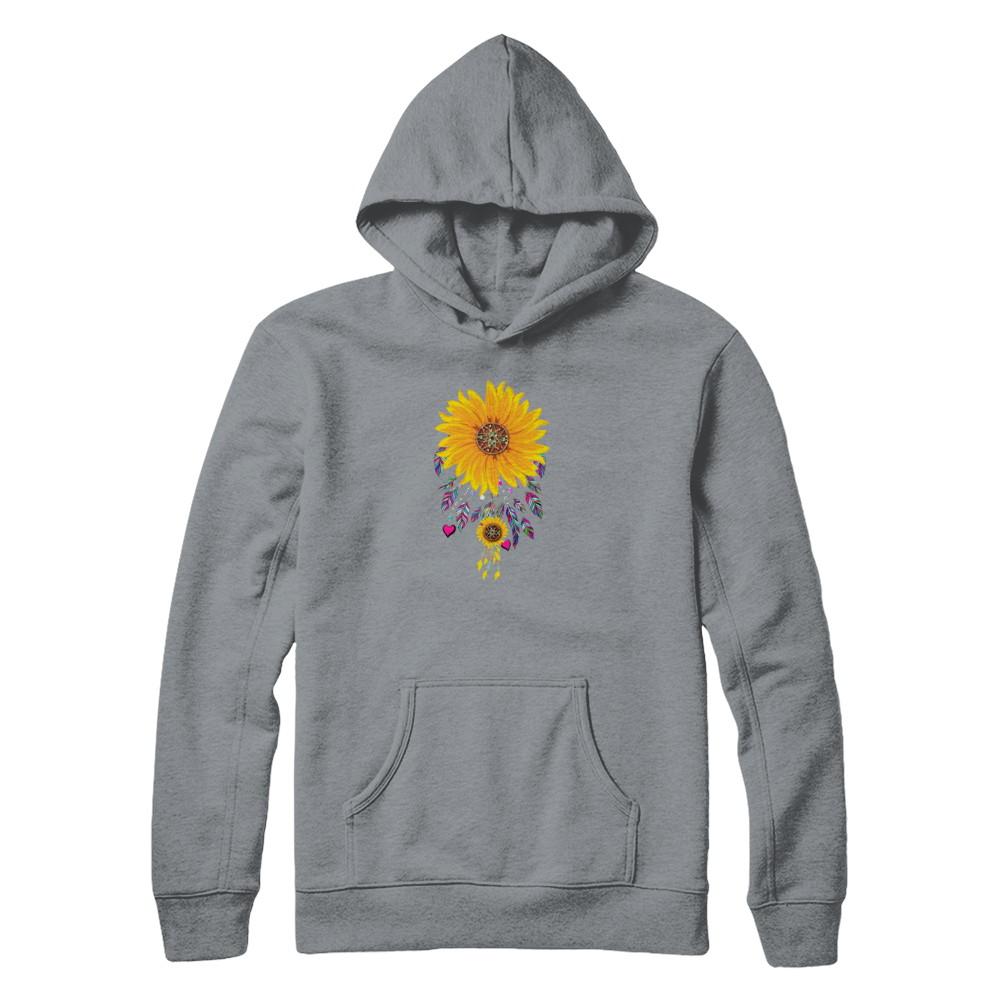 Native Dream Catcher Sunflower-T-Shirt & Tank Top-Pullover Hoodie-Light Steel