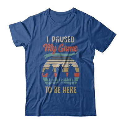 Vintage Cowboy I Paused My Game To Be Here For Gamers-T-Shirt & Hoodie-Classic T-Shirt-Royal