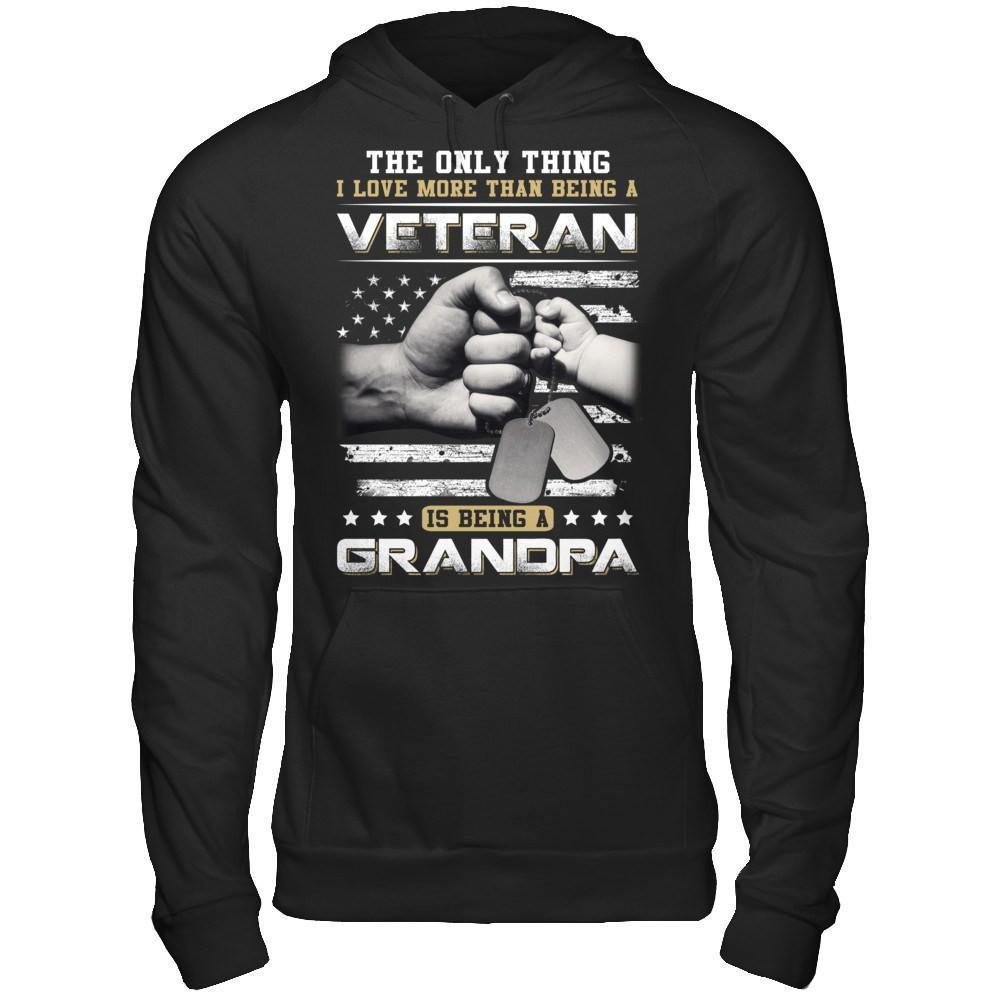 I Love More Than Being A Veteran Is Being A Grandpa-T-Shirt & Hoodie-Pullover Hoodie-Black