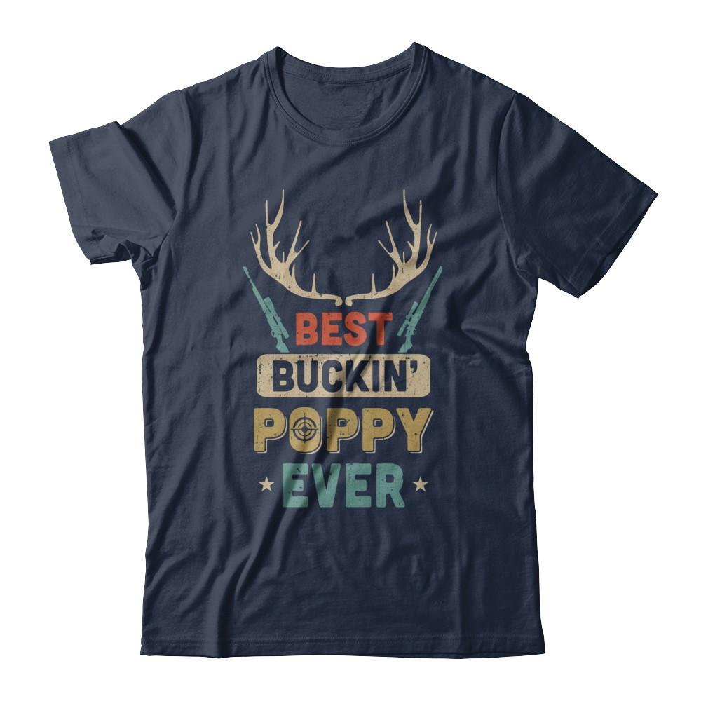 Vintage Best Buckin' Poppy Ever Deer Hunting-T-Shirt & Hoodie-Classic T-Shirt-Navy