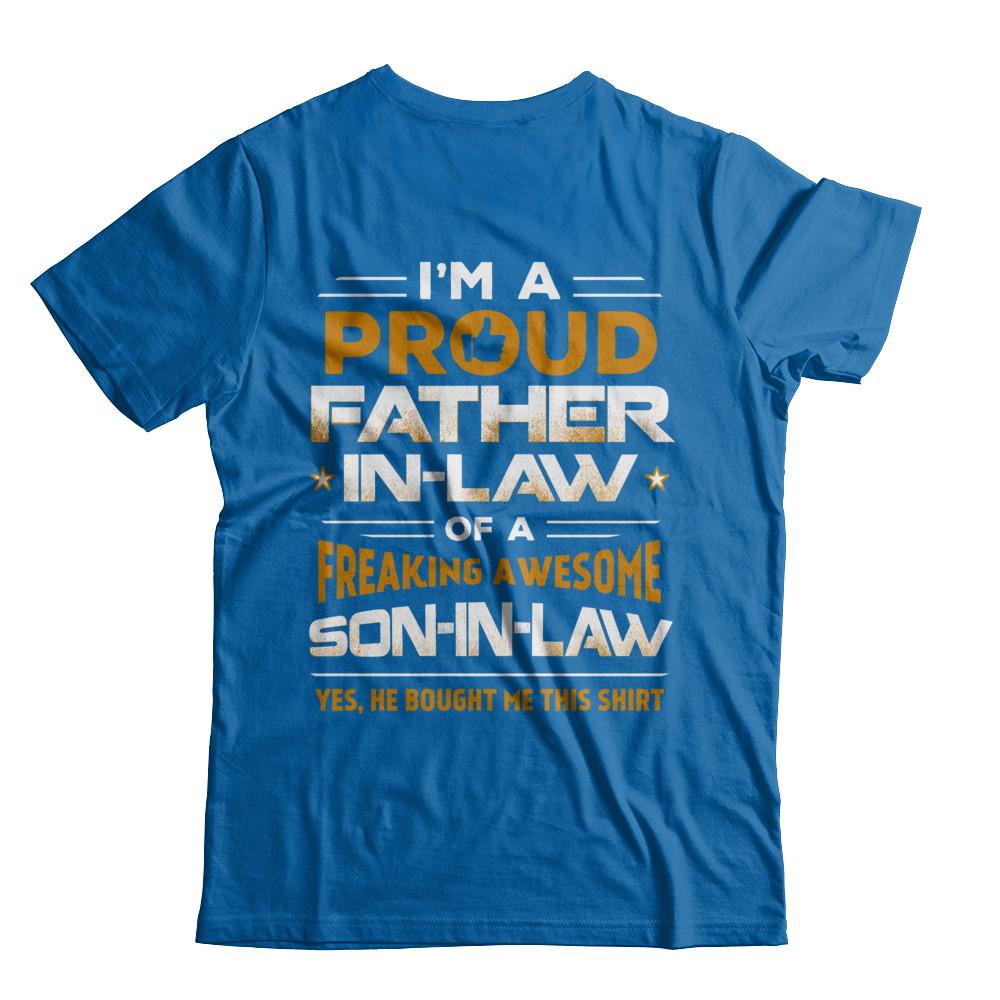 Proud Father In Law Freaking Awesome Son-In-Law Fathers Day-T-Shirt & Hoodie-Classic T-Shirt-Royal
