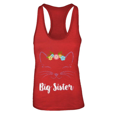 Kitty Cat Big Sister I'm Going To Be A Big Sister-T-Shirt & Tank Top-Women's Ideal Racerback Tank-Red