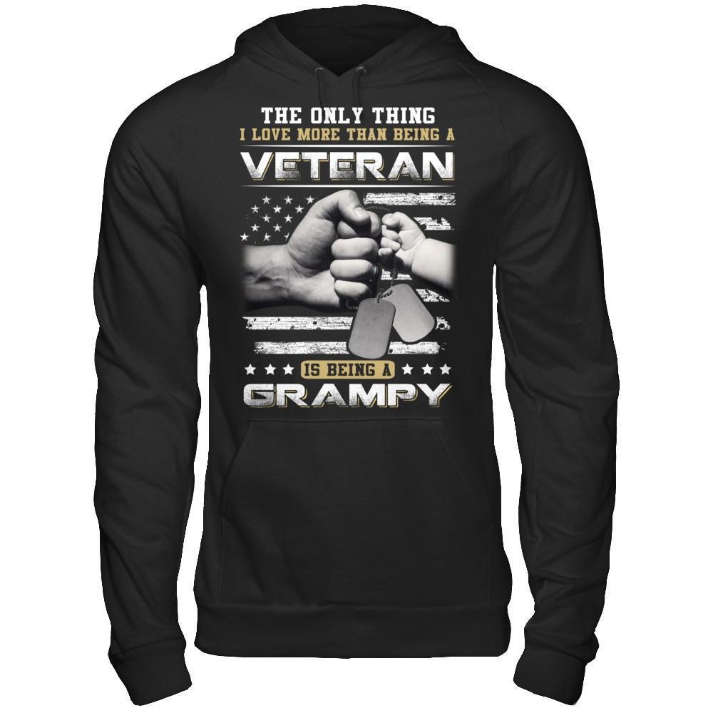 I Love More Than Being A Veteran Is Being A Grampy-T-Shirt & Hoodie-Pullover Hoodie-Black