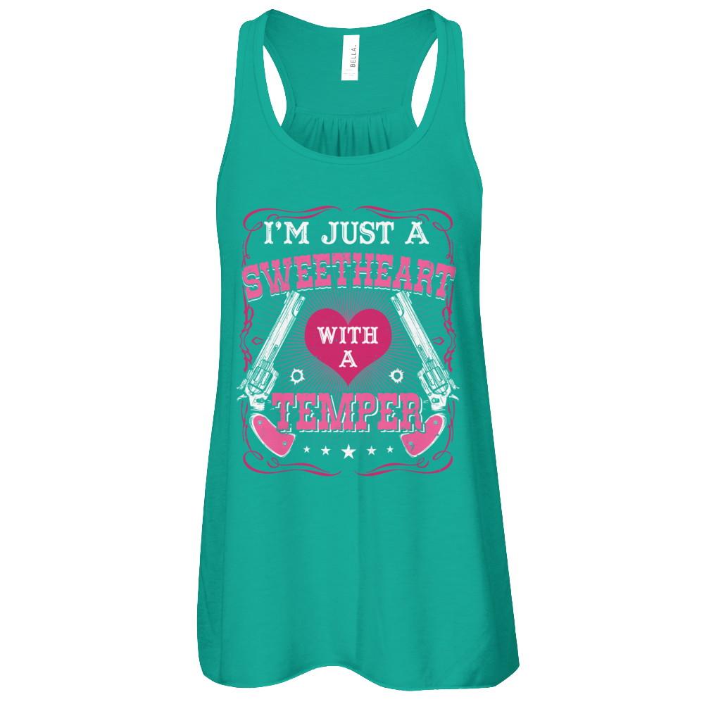 I'm Just A Sweetheart With A Temper-T-Shirt & Tank Top-Women's Flowy Racerback Tank-Kelly