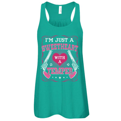 I'm Just A Sweetheart With A Temper-T-Shirt & Tank Top-Women's Flowy Racerback Tank-Kelly