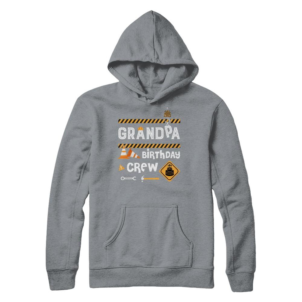 Grandpa Birthday Crew Construction Birthday Party-T-Shirt & Hoodie-Pullover Hoodie-Light Steel