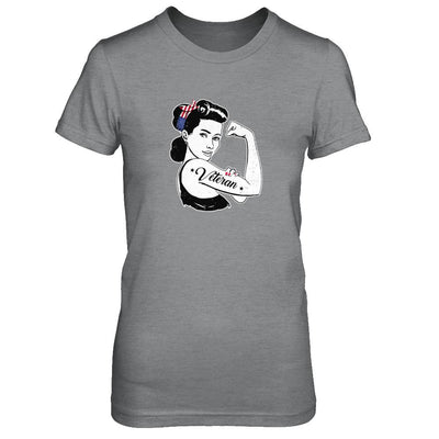 Woman Veteran Strong Girl America 4Th July-T-Shirt & Tank Top-Women's T-Shirt-Sport Grey