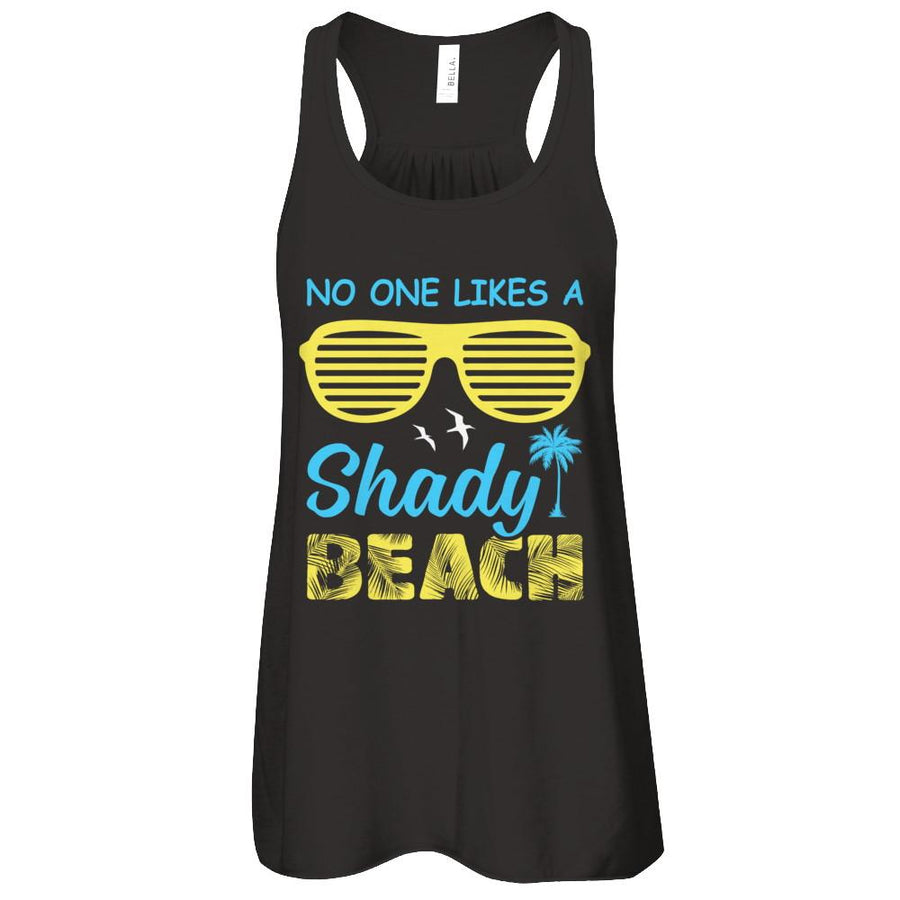 No One Likes A Shady Beach-T-Shirt & Tank Top-Women's Flowy Racerback Tank-Black