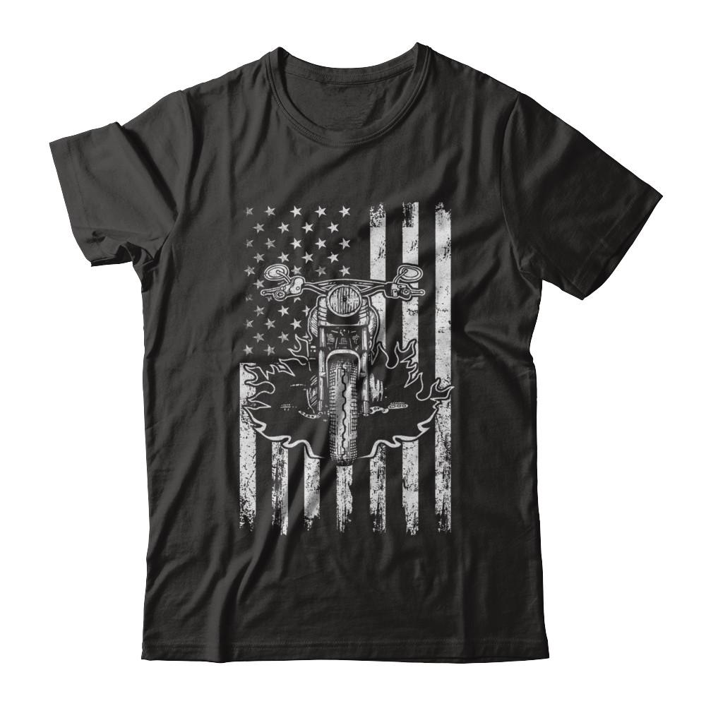 American Motorcycle Motorbike Us Flag Cool Biker