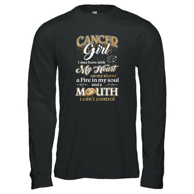 I'm A Cancer Girl Lipstick June July Funny Zodiac Birthday-T-Shirt & Tank Top-Long Sleeve T-Shirt-Black