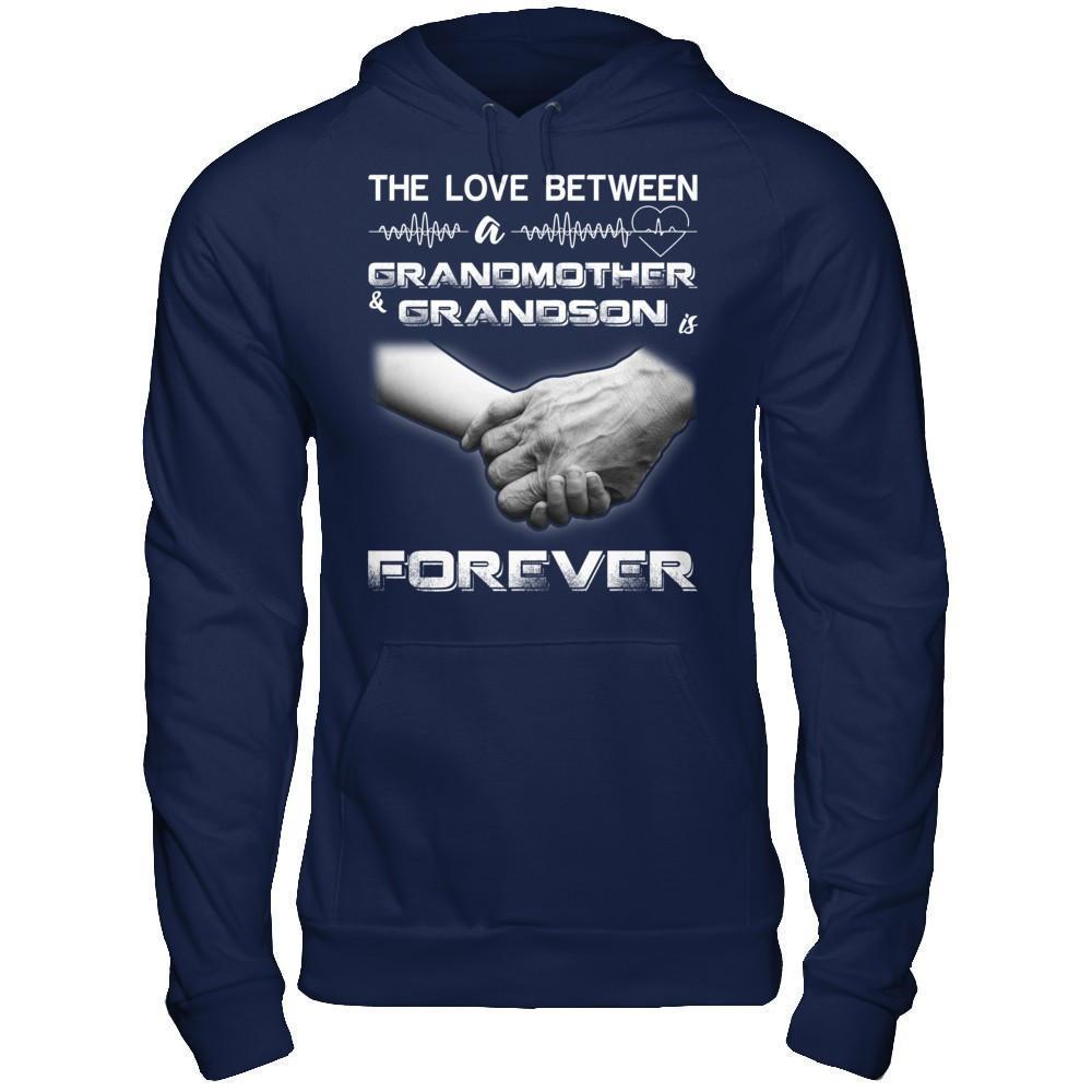 The Love Between A Grandmother And Grandson Is Forever-T-Shirt & Hoodie-Pullover Hoodie-Navy