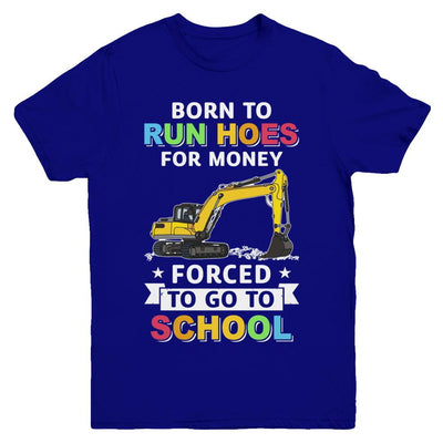 Born To Run Hoes For Money Forced To Go To School Youth-Youth Shirt-Youth T-Shirt-Navy
