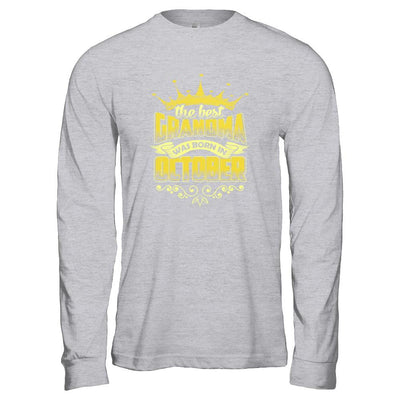 The Best Grandma Was Born In October-T-Shirt & Tank Top-Long Sleeve T-Shirt-Sport Grey