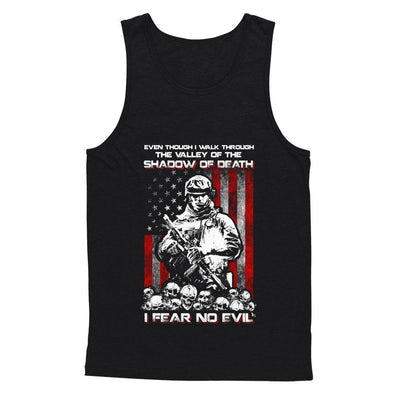 Veteran I Walk Through Shadow Of Death I Fear No Evil-T-Shirt & Hoodie-Unisex Tank-Black