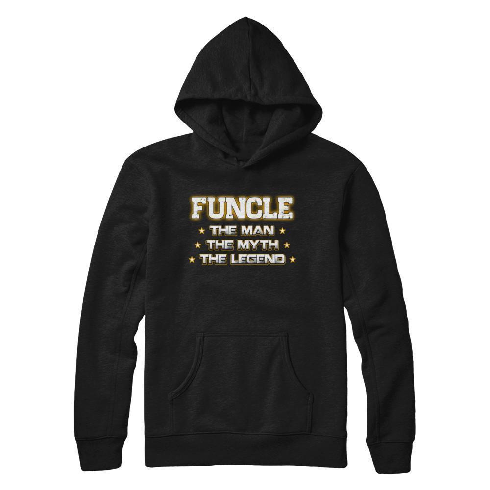 Funcle The Myth The Man The Legend Funny Uncle-T-Shirt & Hoodie-Pullover Hoodie-Black
