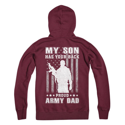 American Flag MY SON HAS YOUR BACK PROUD ARMY DAD-T-Shirt & Hoodie-Hanes - Heavyweight Pullover Hoodie-Maroon