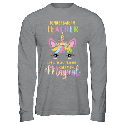 Kindergarten Teacher Cute Magical Unicorn Gift-T-Shirt & Hoodie-Long Sleeve T-Shirt-Sport Grey