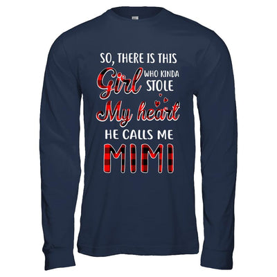 This Girl Who Kinda Stole My Heart He Calls Me Mimi-T-Shirt & Hoodie-Long Sleeve T-Shirt-Navy
