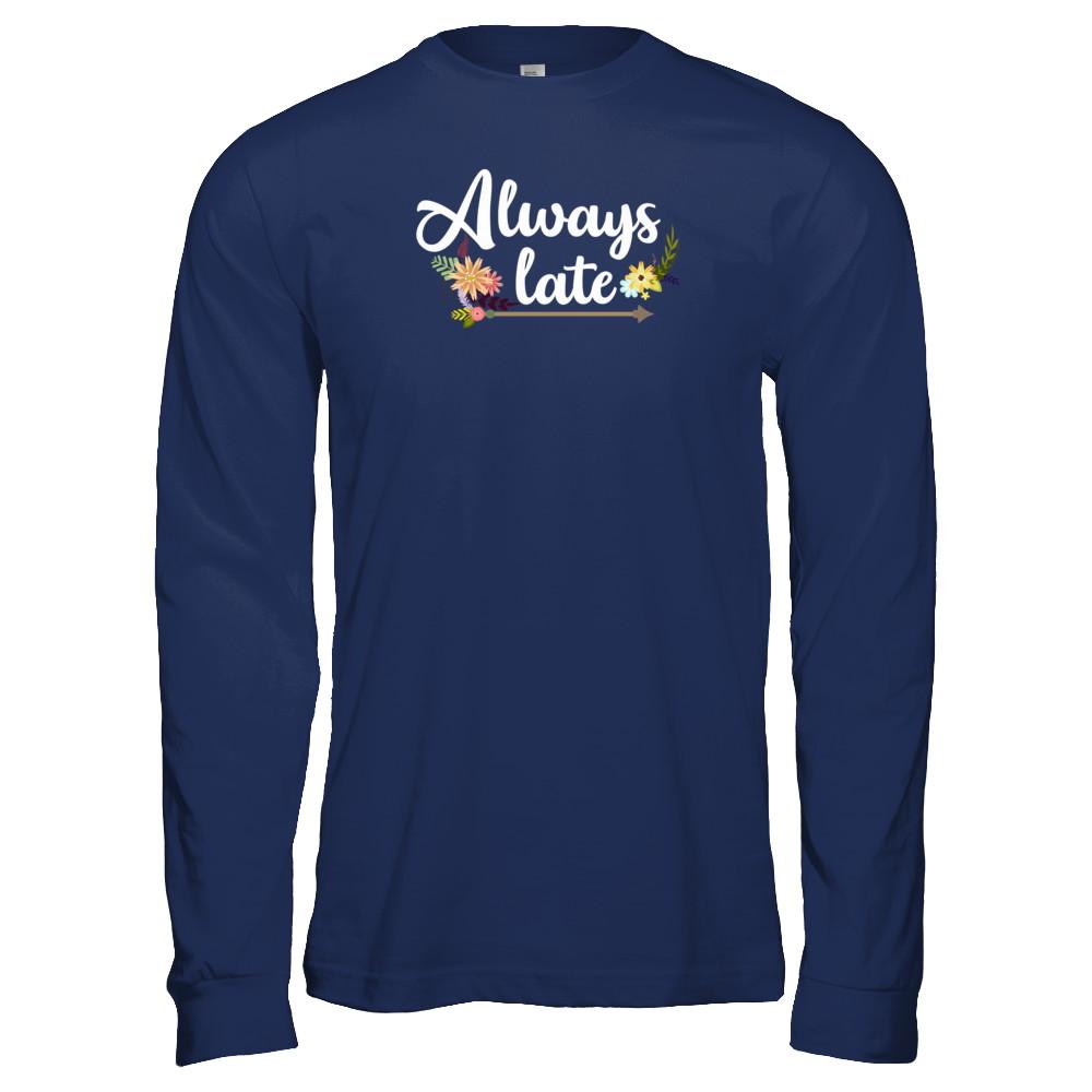 Always Late-T-Shirt & Tank Top-Long Sleeve T-Shirt-Navy