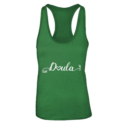 Doula Heart For Birth Baby Born Postpartum-T-Shirt & Tank Top-Women's Ideal Racerback Tank-Kelly Green