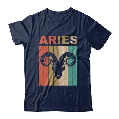 Vintage Aries Zodiac March April Birthday Gift-T-Shirt & Hoodie-Classic T-Shirt-Navy