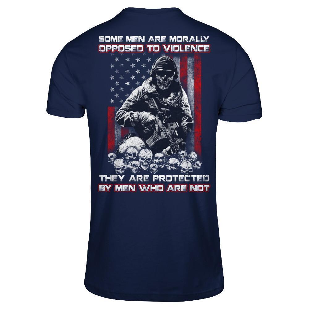 Veteran Men Opposed To Violence They Are Protected By Men Who Are Not-T-Shirt & Hoodie-Classic T-Shirt-Navy