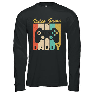 Retro Vintage Daddy Video Games Gaming Dad Fathers Day Gift-T-Shirt & Hoodie-Long Sleeve T-Shirt-Black