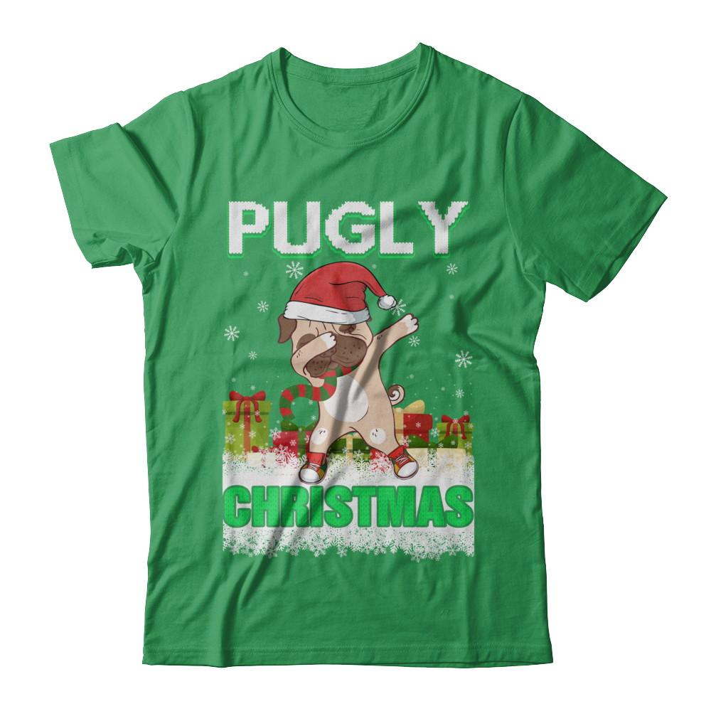 Dabbing Pug Claus Pugly Christmas Ugly Sweater Christmas-T-Shirt & Sweatshirt-Premium T-Shirt-Kelly Green