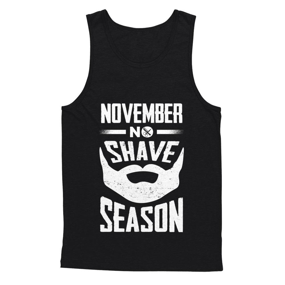 November No Shave Season Vintage Beard-T-Shirt & Hoodie-Unisex Tank-Black
