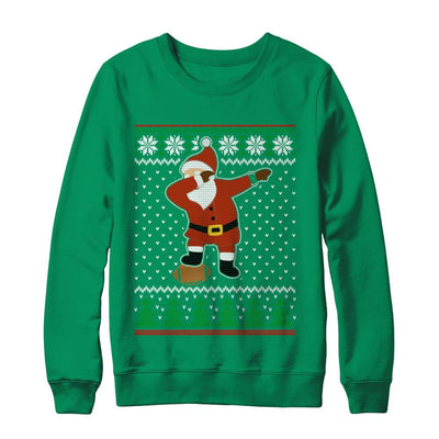 Dabbing Santa Football Ugly Sweater Christmas-T-Shirt & Sweatshirt-Crewneck Sweatshirt-Irish Green