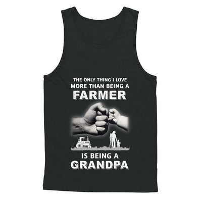 Love More Than Farmer Being A Grandpa Fathers Day-T-Shirt & Hoodie-Unisex Tank-Black