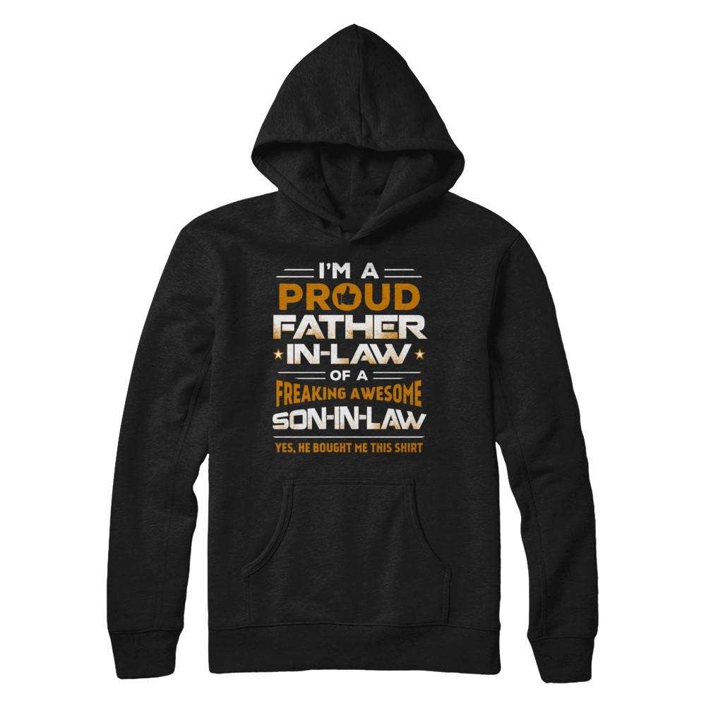 Proud Father-In-Law Freaking Awesome Son-In-Law-T-Shirt & Hoodie-Pullover Hoodie-Black