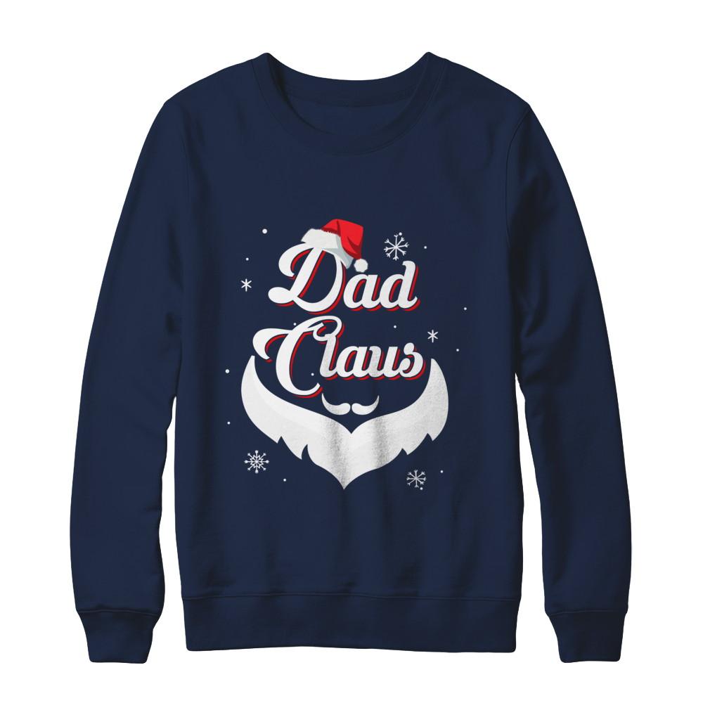 Santa Beard Matching Christmas Pajamas Dad Claus-T-Shirt & Sweatshirt-Crewneck Sweatshirt-Navy