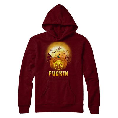 Halloween Pugkin Funny Pumpkin Pug-T-Shirt & Hoodie-Pullover Hoodie-Maroon