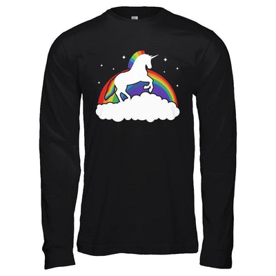 Totally Straight Unicorn Rainbow Gay Pride-T-Shirt & Hoodie-Long Sleeve T-Shirt-Black