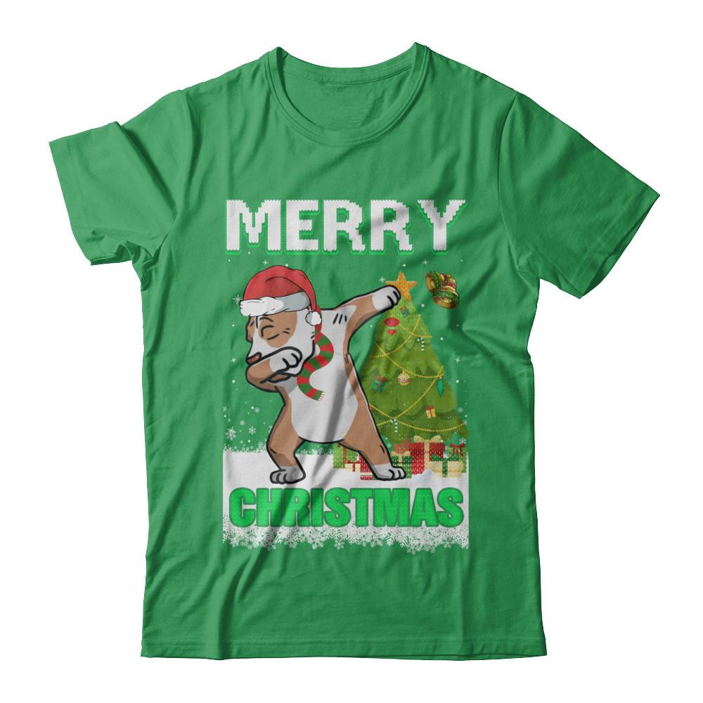 Cute Pit bull Claus Merry Christmas Ugly Sweater-T-Shirt & Sweatshirt-Premium T-Shirt-Kelly Green