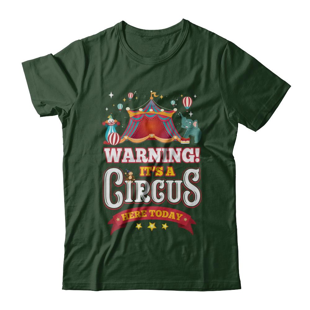 Circus Carnival Warning Birthday Children Party-T-Shirt & Hoodie-Classic T-Shirt-Forest Green