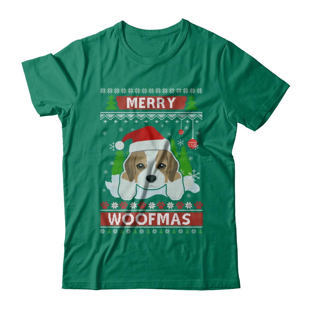 Beagle Merry Woofmas Ugly Christmas Sweater-T-Shirt & Sweatshirt-Classic T-Shirt-Kelly Green