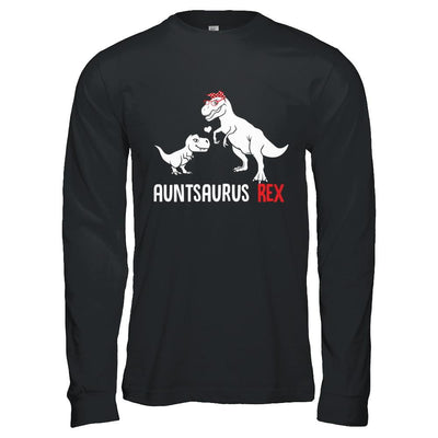 Aunt Saurus Auntsaurus T-Rex Dinosaur Gift For Aunt-T-Shirt & Hoodie-Long Sleeve T-Shirt-Black