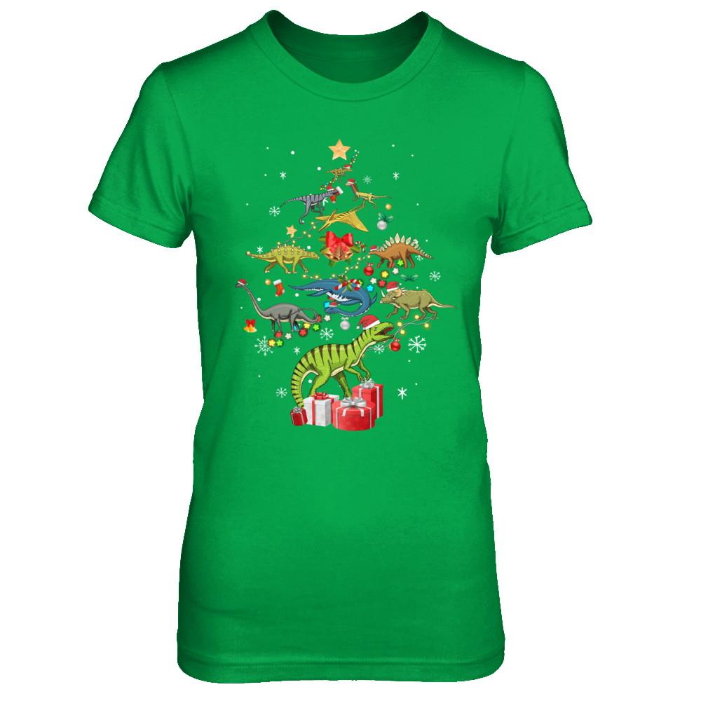 Tree Rex Funny Dinosaur Christmas Tree Kids Gift-T-Shirt & Sweatshirt-Women's T-Shirt-Irish Green
