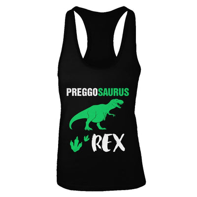 Preggosaurus Rex Pregnancy Mom Dinosaur Gift-T-Shirt & Tank Top-Women's Ideal Racerback Tank-Black