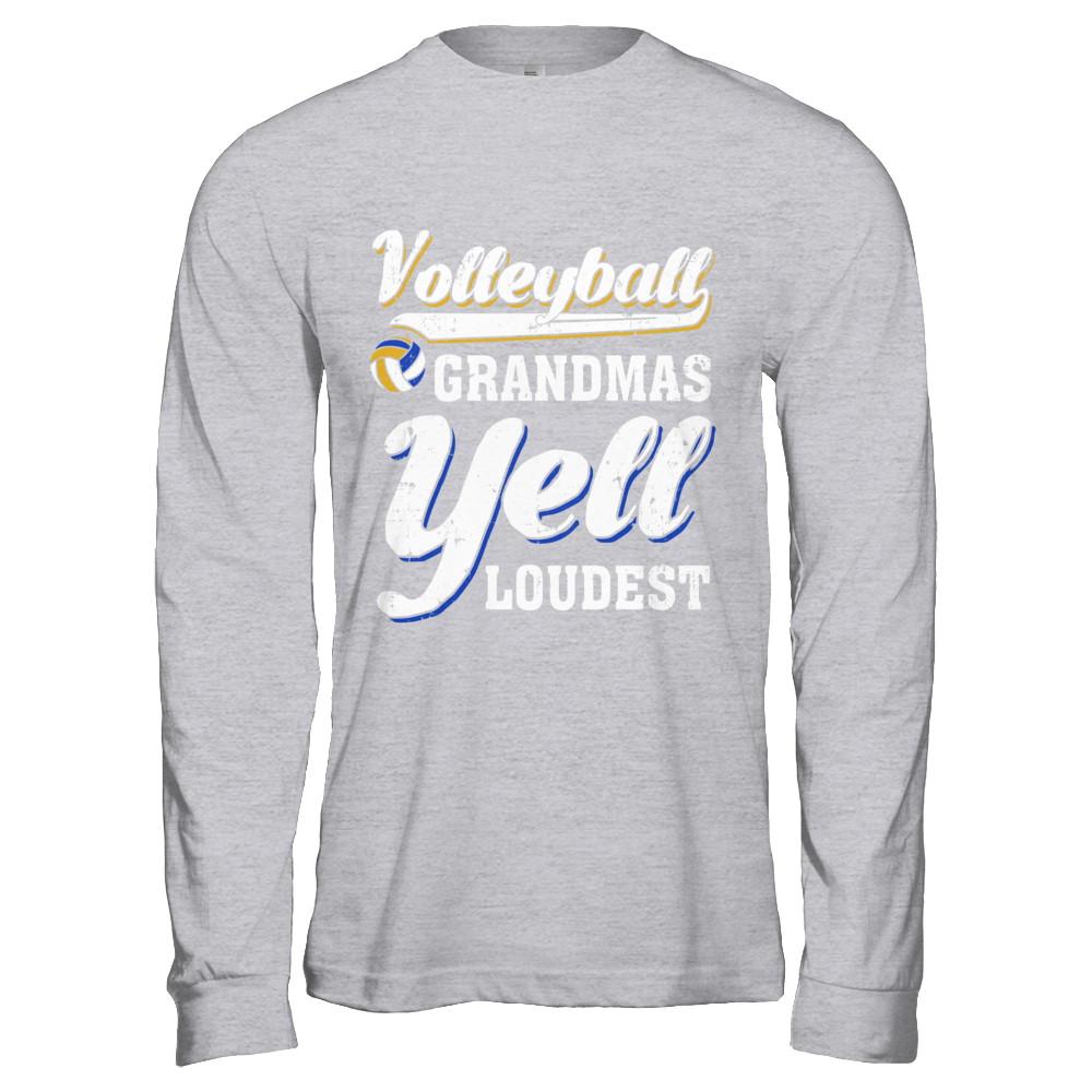 Volleyball Grandmas Yell Loudest-T-Shirt & Hoodie-Long Sleeve T-Shirt-Sport Grey