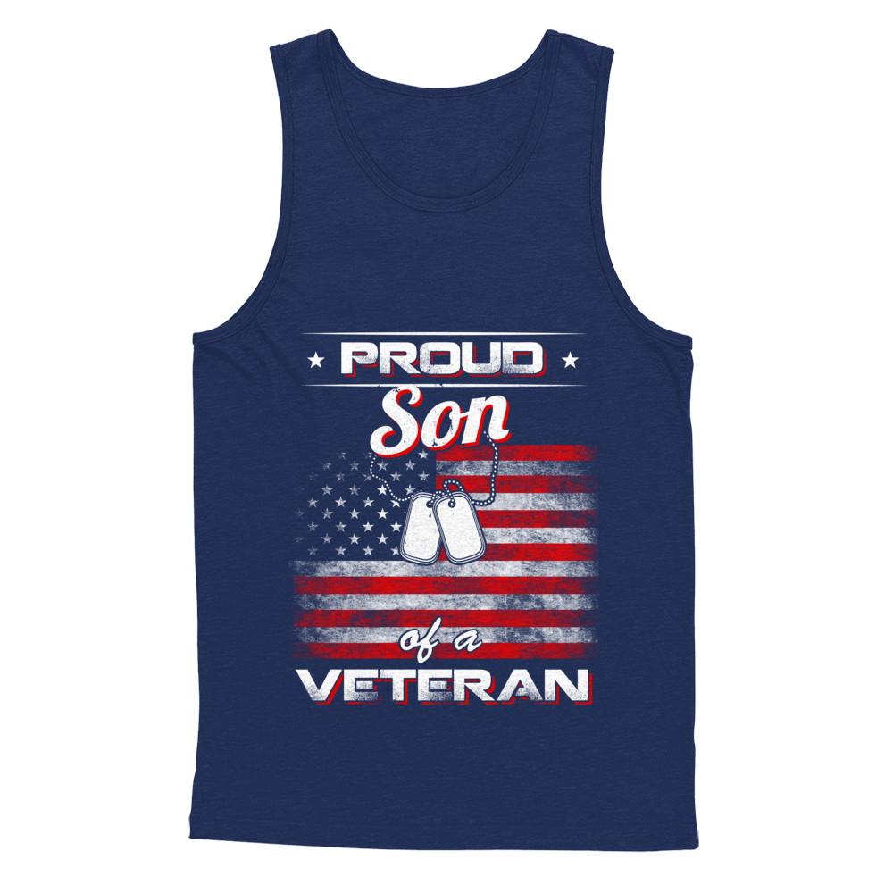 Proud Son Of A Veteran-T-Shirt & Hoodie-Unisex Tank-Navy
