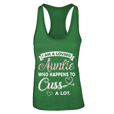 I'm A Loving Auntie Who Happens To Cuss A Lot-T-Shirt & Tank Top-Women's Ideal Racerback Tank-Kelly Green