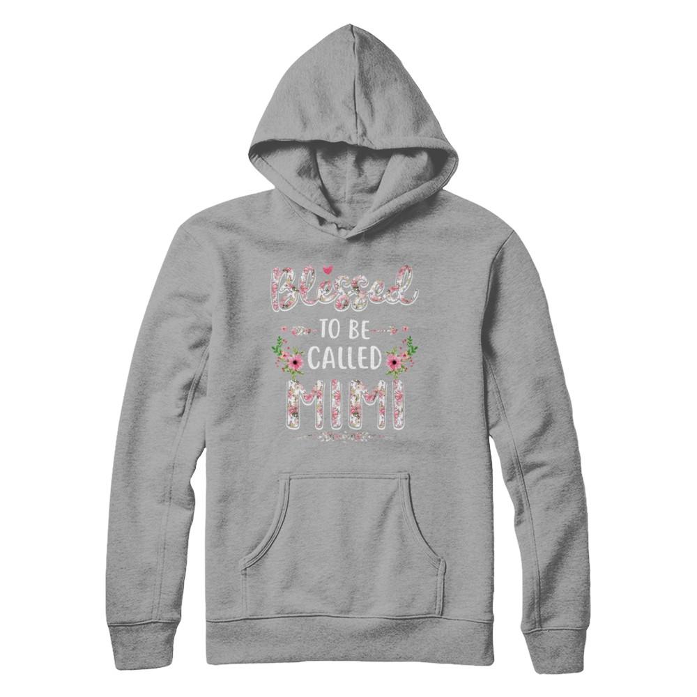 Funny Grandma Gifts Blessed To Be Called Mimi-T-Shirt & Hoodie-Pullover Hoodie-Light Steel