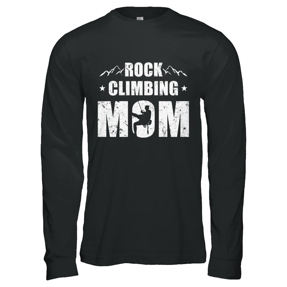 Rock Climbing Mom Distressed Mountain Climber Mothers Day-T-Shirt & Hoodie-Long Sleeve T-Shirt-Black