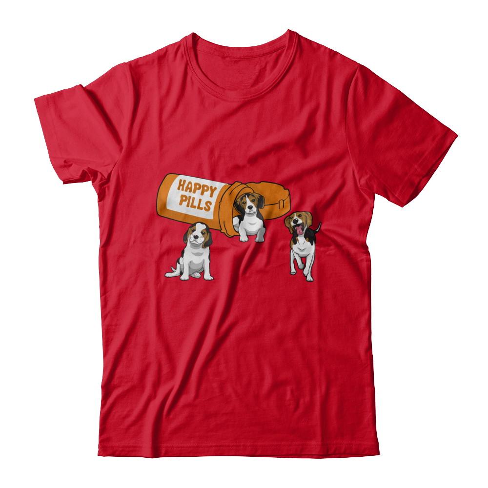 Beagles Happy Pills-T-Shirt & Hoodie-Premium T-Shirt-Red