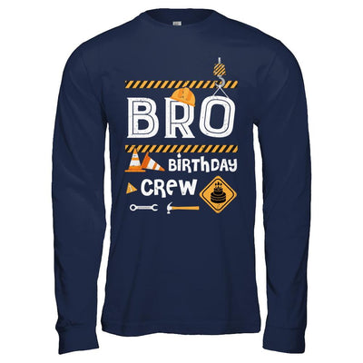 Brother Birthday Crew Construction Birthday Party Gift-T-Shirt & Hoodie-Long Sleeve T-Shirt-Navy