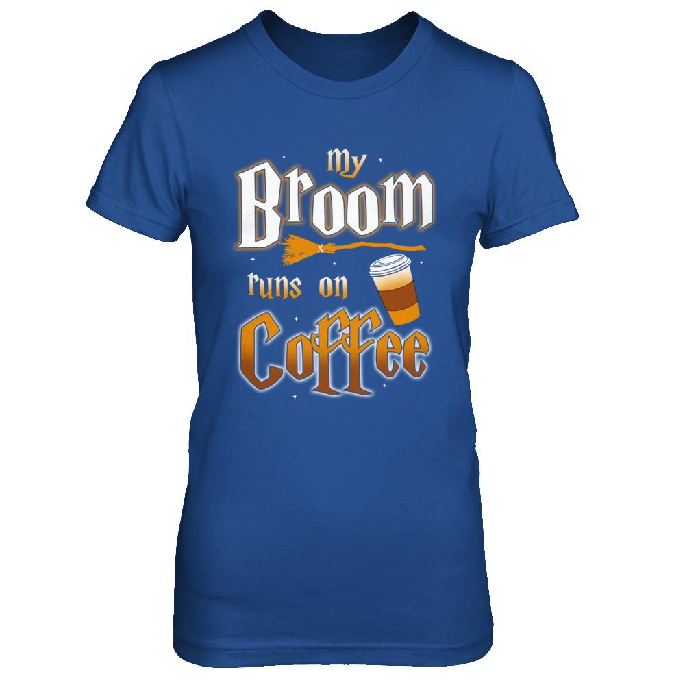 My Broom Runs On Coffee Halloween Witch Costume-T-Shirt & Hoodie-Women's T-Shirt-Royal